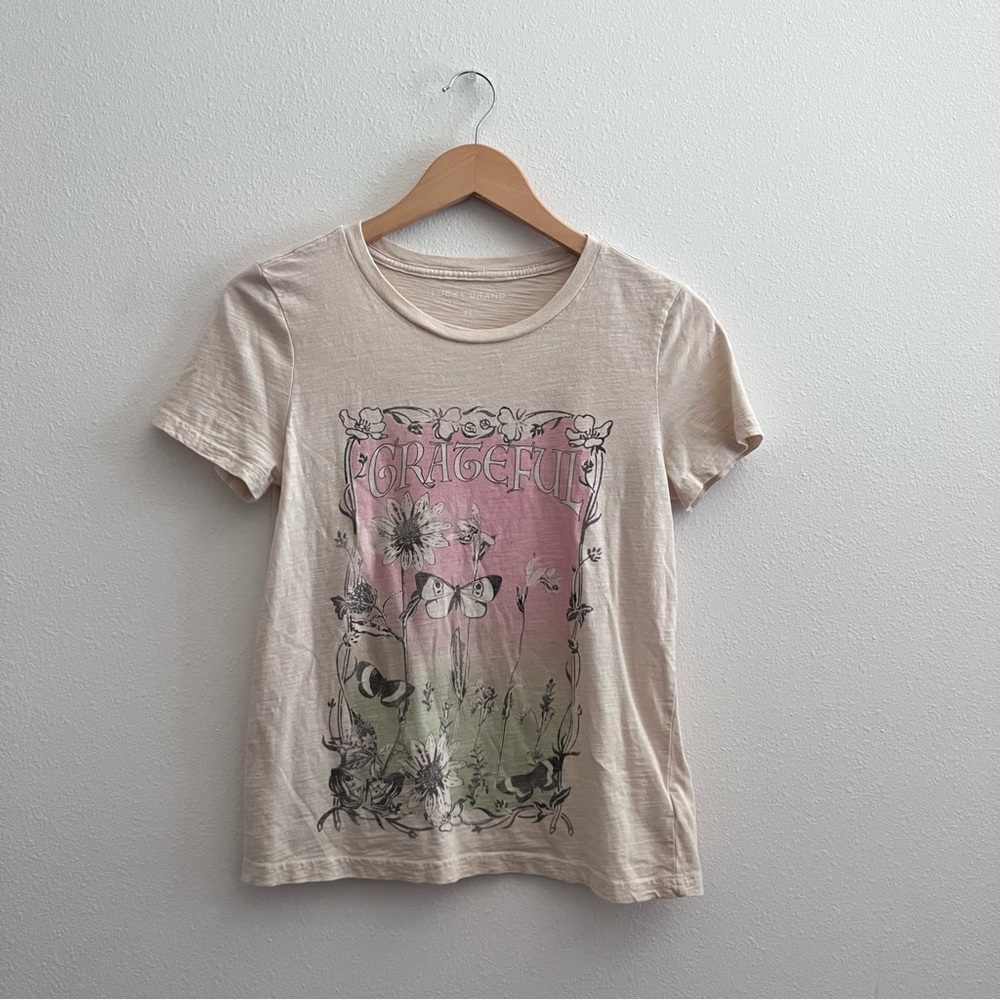 Lucky Brand Cream Grateful Graphic T-shirt